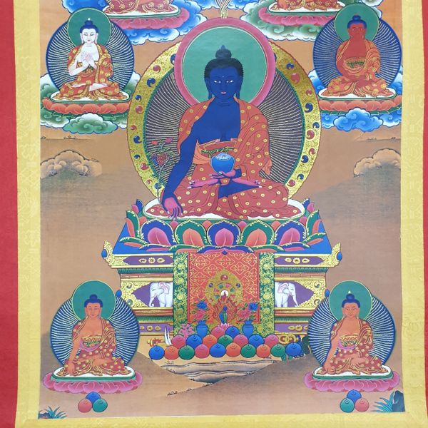 Tranh Thangka 7 Vị Dược Sư_120x80cm